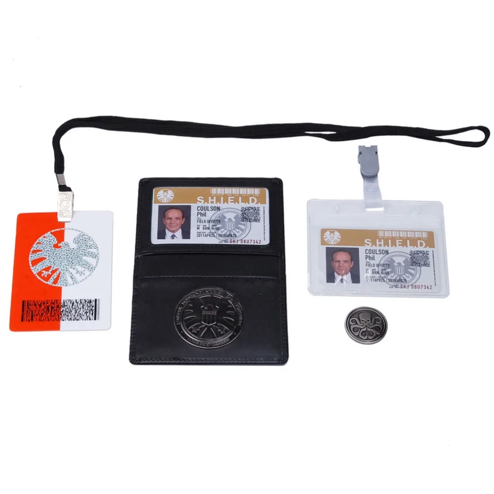 Агенты Щ. И. Т. Д щит значок в держателе Фил Колсон 2 карты с бесплатной монетой