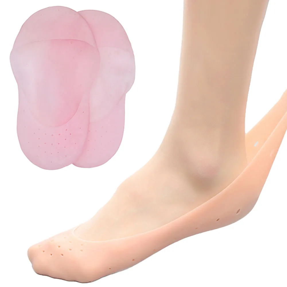 Calcetines de protección de talón duraderos cubierta completa hidratante elástica suave Anti grieta silicona agujero de pedicura callos plantilla cuidado de los pies