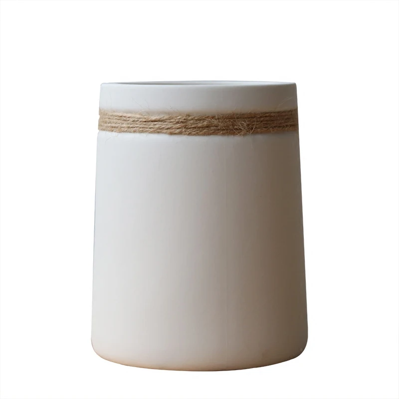 Us 26 4 Art Simple Hemp Rope Ceramic Flower Vase Pot Home Decoration Japanese Style Tabletop Vase Porcelain Figurine Room Decorations In Vases From