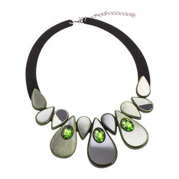 

GuanLong Black Ribbon Collar Necklace Resin Water Drop Necklaces & Pendants For Women 2017 New Collection Jewelry