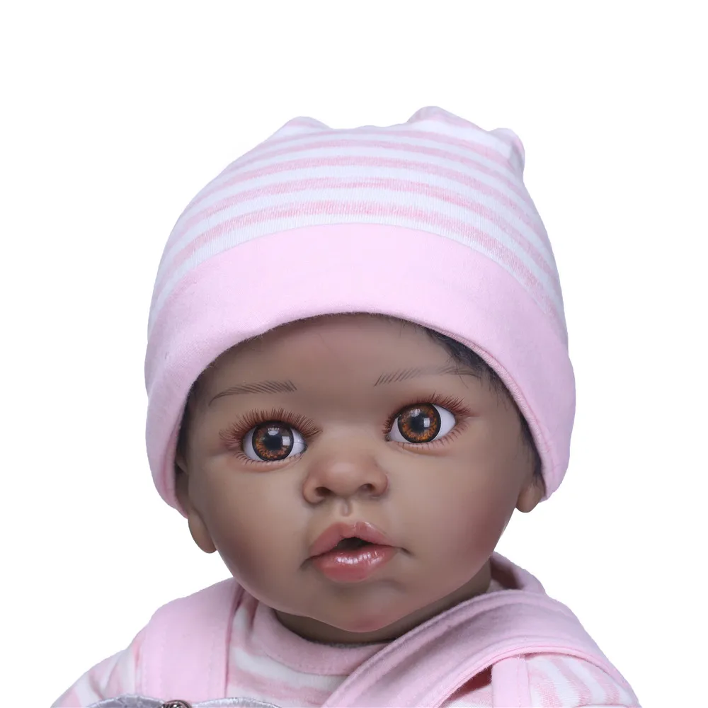 Bonecas do Bebê Bebe Bonecas Reborn Preto Africano Americano Bebê Menina 22 55 cm Npk Silicone Macio Renascer Lifelike Crianças Presente 6 Cheap Bonecas