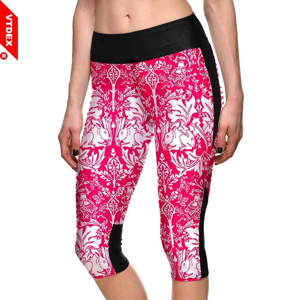 Red Push Up Yoga Leggings Capris VTDEX Sexy Bodybuilding Fitness Sports