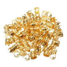 100 шт. Регулируемая корона волос оплетка Dread дредлок Металлические Бусины Корона выдалбливают дизайн клипсы для волос застежка-кольцо трубка золотые украшения