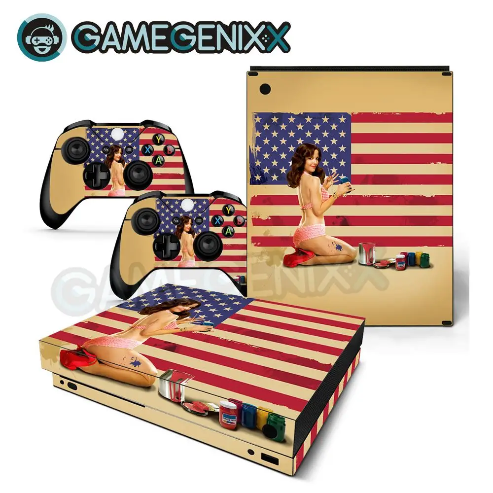 Наклейка на кожу GAMEGENIXX Виниловая наклейка для Xbox One X консоли и 2 контроллера флаг