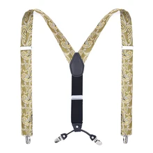 Жаккардовые подтяжки мужские подтяжки в офисном стиле 4 зажимы платье брюки подтяжки эластичные кожаные подтяжки ремни с возможностью регулировки Новинка 3,5*120 см