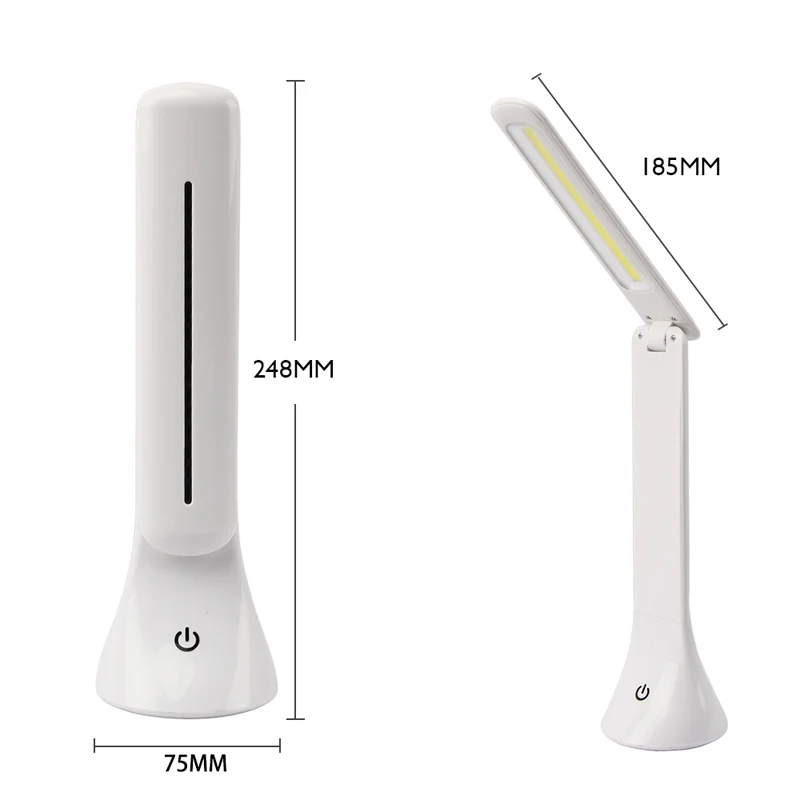 Светодиодный COB LED Настольная лампа Портативный для защиты глаз 3-уровня диммер подходит для чтения Ночной светильник сенсорный встроенный Перезаряжаемые