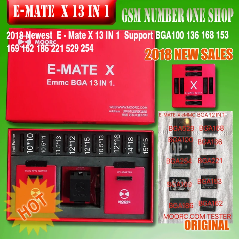 Эмате X 13 в 1/E-MATE MOORC/E-SOCKET/E-MATE PRO/эмате BOX Поддержка NEC и BGA 100 136 168 153 169 162 186 221 529 254