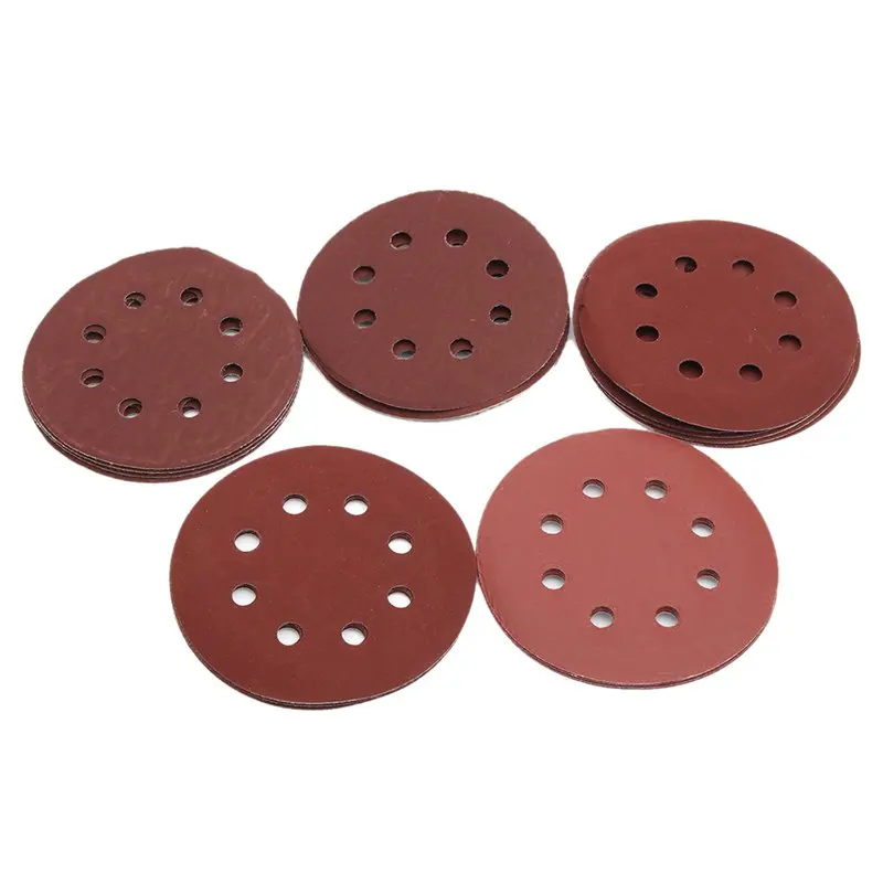 25Pcs 5inch 8 Hole Grit 600# 1000# 1200# 1500# 2000# Sander Sanding Disc Sandpaper