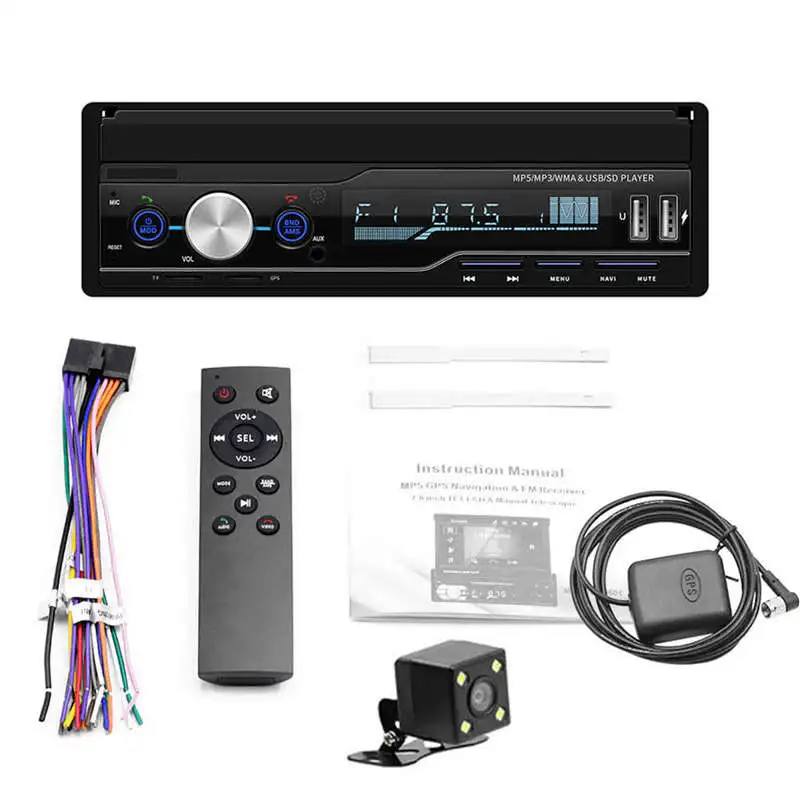 

T100G 7 Inch Car Stereo Mp5 Player Driving Recorder Navigator Gps Rds Fm Am Radio Bluetooth4.0 Usb Aux Head Unit Better Blueto