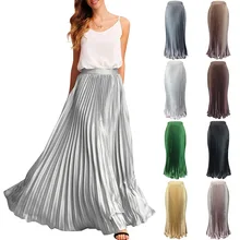Горячая Распродажа, имитация богини, шелковая юбка с эластичной резинкой на талии, модная плиссированная юбка, Стильная летняя юбка для пляжного отдыха