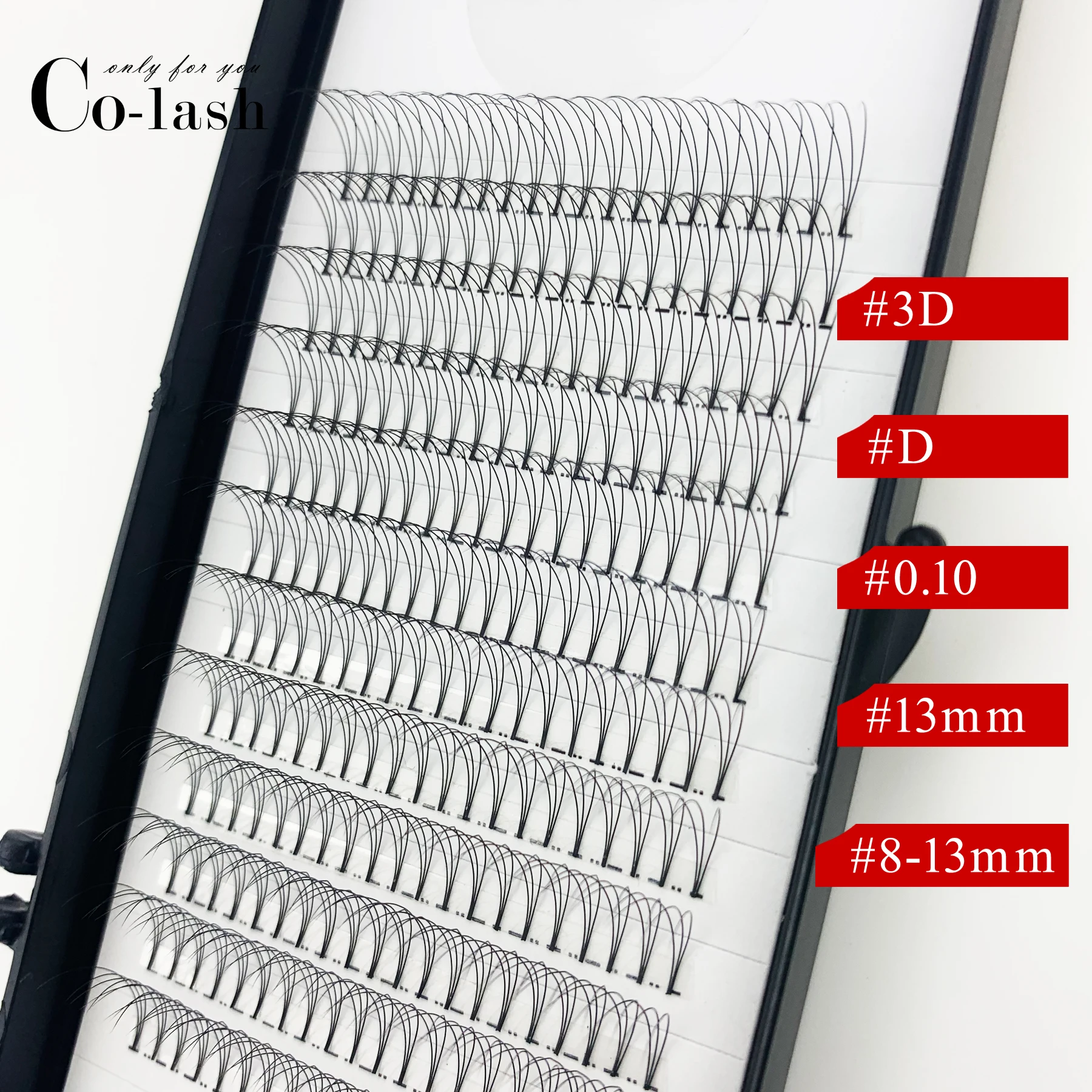 

Colash 12 Lines 3D Russian Premade Volume Fans Eyelashes Extension D Curl 0.10 Thickness Heat Bonded Eyelashes Makeup Tools