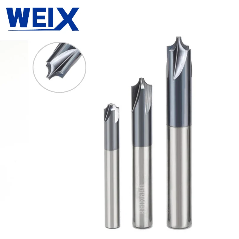 

WEIX 1PC Solid Carbide Arc R Angle End Mill 4 Flutes CNC Milling Cutter Anti-R Chamfering Router Bit For Alloy Steel