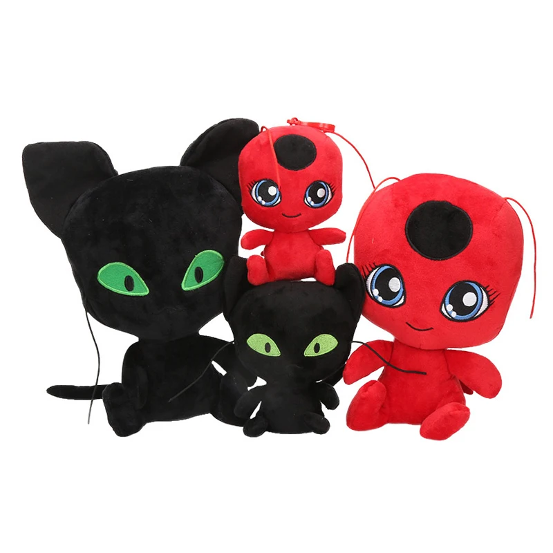 

Big Size Miraculous Ladybug Cat Plagg and Tikki Noir Plush Toy Pendant Clip Keychain Lady Bug Adrien Marinette Plush Doll Toys