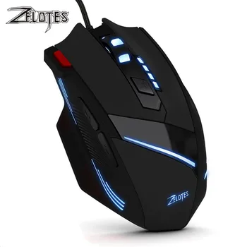 

ZELOTES T-60 Professional Wired Gaming Mouse 7 button 3200 DPI 4 Color Led Light Optical USB Computer Gamer Mice for PC Laptop
