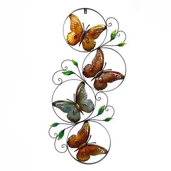 

Metal Wall Art Mural Style Painted Special Simulation Retro Butterfly Home Furnishing Creative Living Room Wall Decoration
