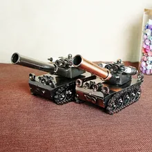 HOT! Retro Iron Tank Model Ornaments Vintage Metal Tank Crafts Home Decor Gift Kids Gift Free Shipping
