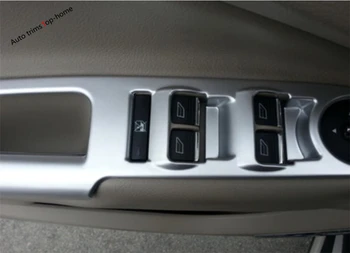 

Yimaautotrims Inner Door Armrest Window Lift Button Protection Frame Cover Trim 4 Pcs Fit For Ford Kuga / Escape 2014 - 2019 ABS
