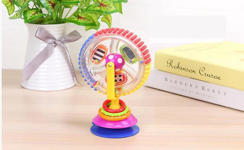 Hot Baby Rattle Toys Tricolor Multi-touch Rotating Ferris Wheel Suckers Toy 0-12 Months Newborns Creative Educational Baby Toys