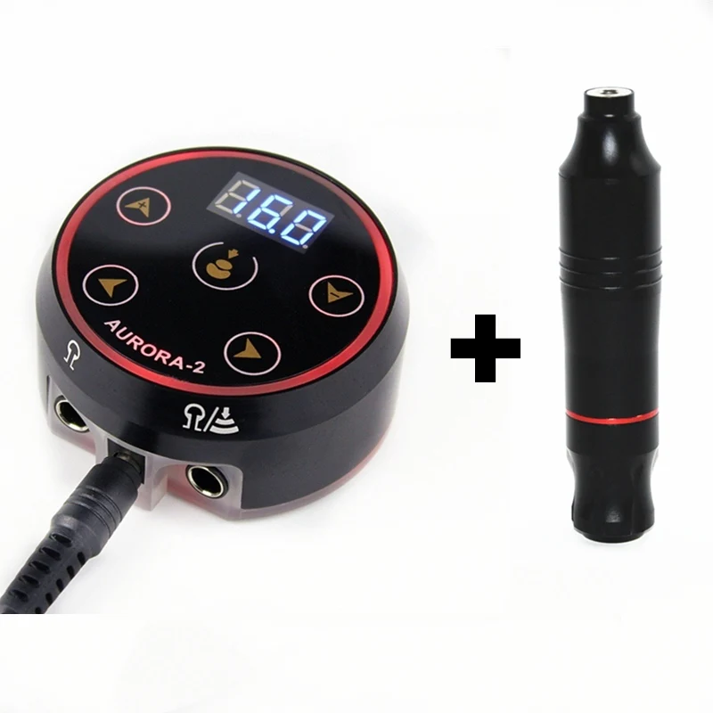 

Professional Tattoo Kit Hybird Rotary Tattoo Machine Pen and Aurora II LCD Power Tattoo KIts Supply For Tattoo Artist