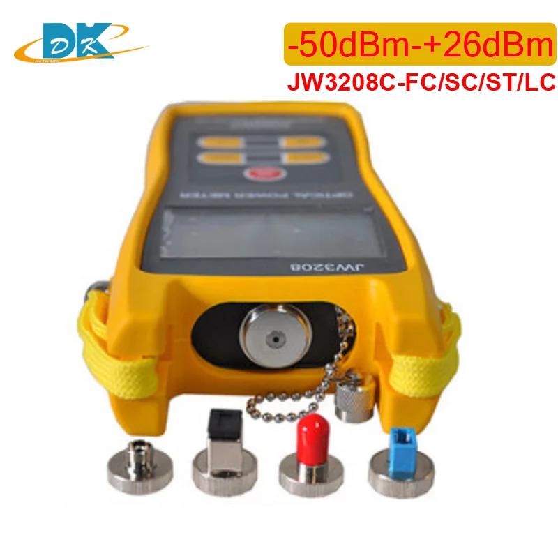 

JW3208 wavelength 800-1700nm handheld fiber optic power meter yellow SC/ST/FC/LC connector fiber optical laser light source powe