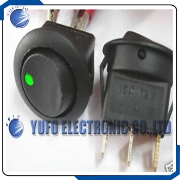 

Free Shipping One Lot 50,Green Led Light 12V Car Rocker OFF/ON SPST Switch DG