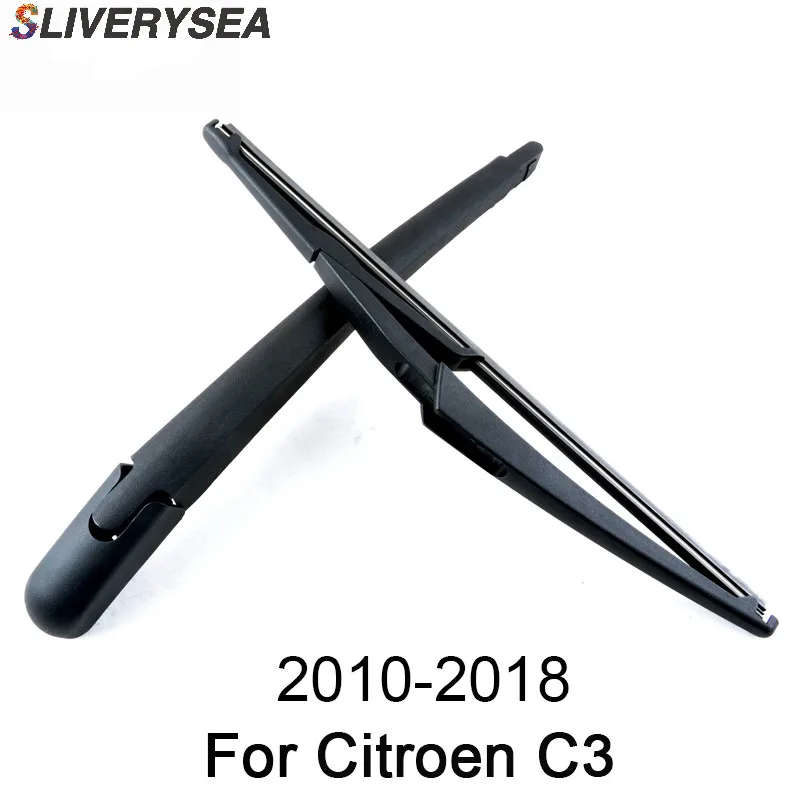 SLIVERYSEA 12 ''заднего стеклоочистителя и лезвия для Citroen C3 2010- высокое качество натурального каучука авто аксессуары