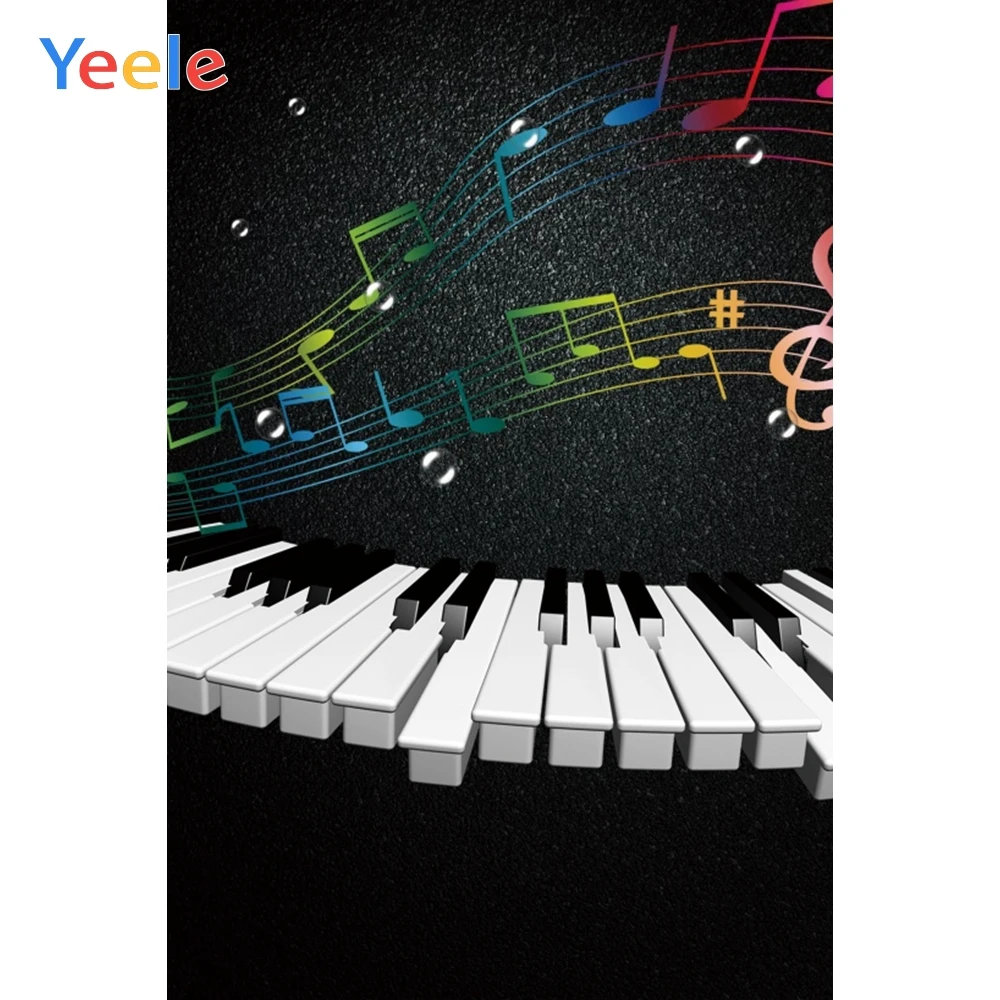 

Yeele Piano Note Bubble Night Sky Party Sheet Music Photography Backgrounds Customized Photographic Backdrops for Photo Studio