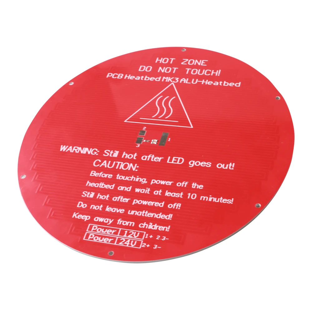 

3D Printer Delta rostock Round MK3 Heat bed 220x3mm Aluminum Heatbed dual power 12V or 24V round MK3 Heat bed heated bed