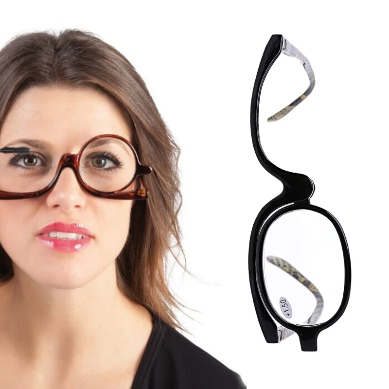 

Women Cosmetic Rotatable Glasses Making Up Reading Glasses Presbyopic Eyeglass +1.5~+4.0