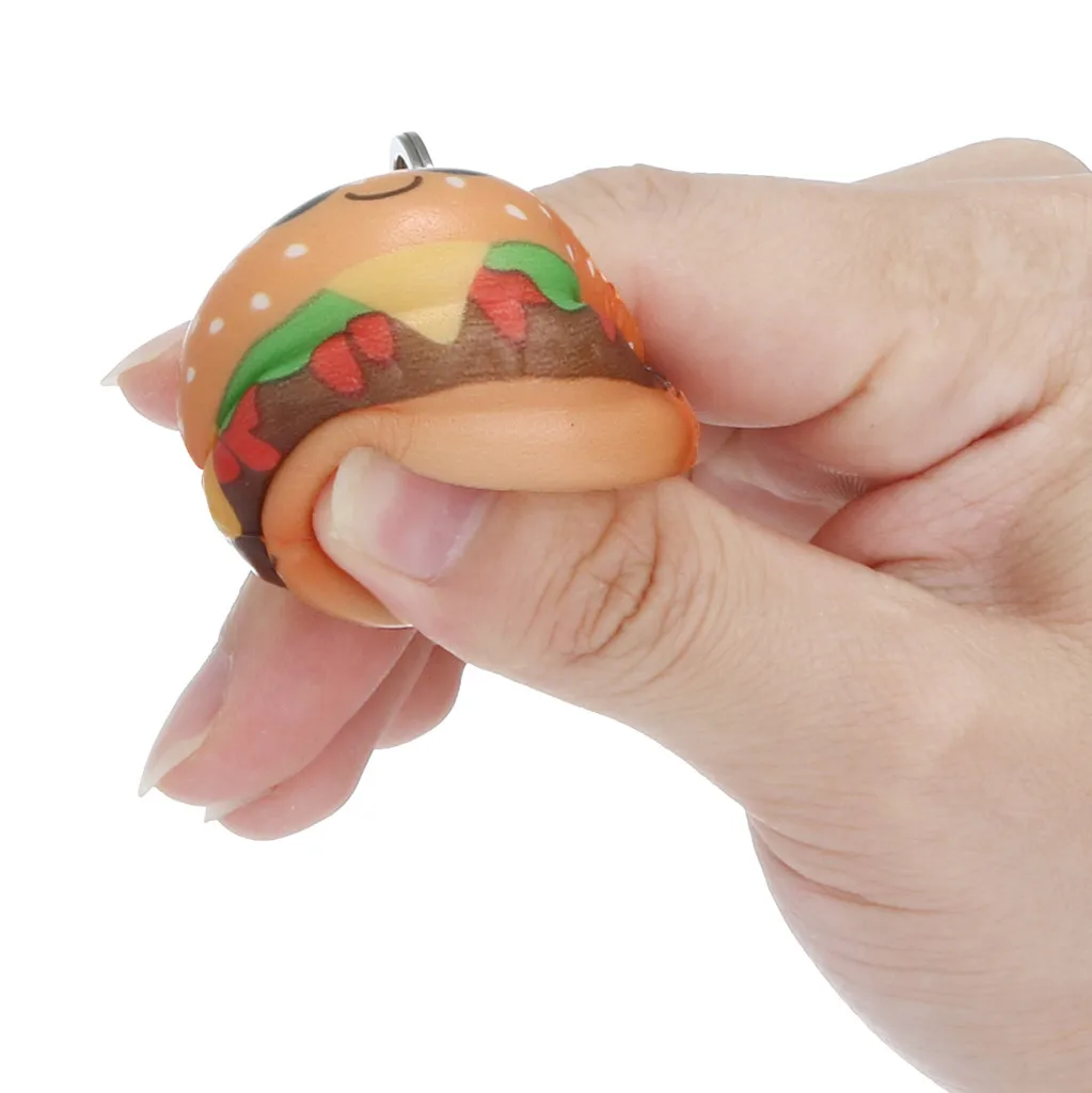Мягкий кавайный мультяшный гамбургер медленно поднимающийся крем душистый брелок игрушки для снятия стресса