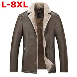 Большие размеры зимние мужские натуральная кожа пальто из свиной кожи пилот Куртки из искусственной овечьей шерсти мотоцикла Куртки манто