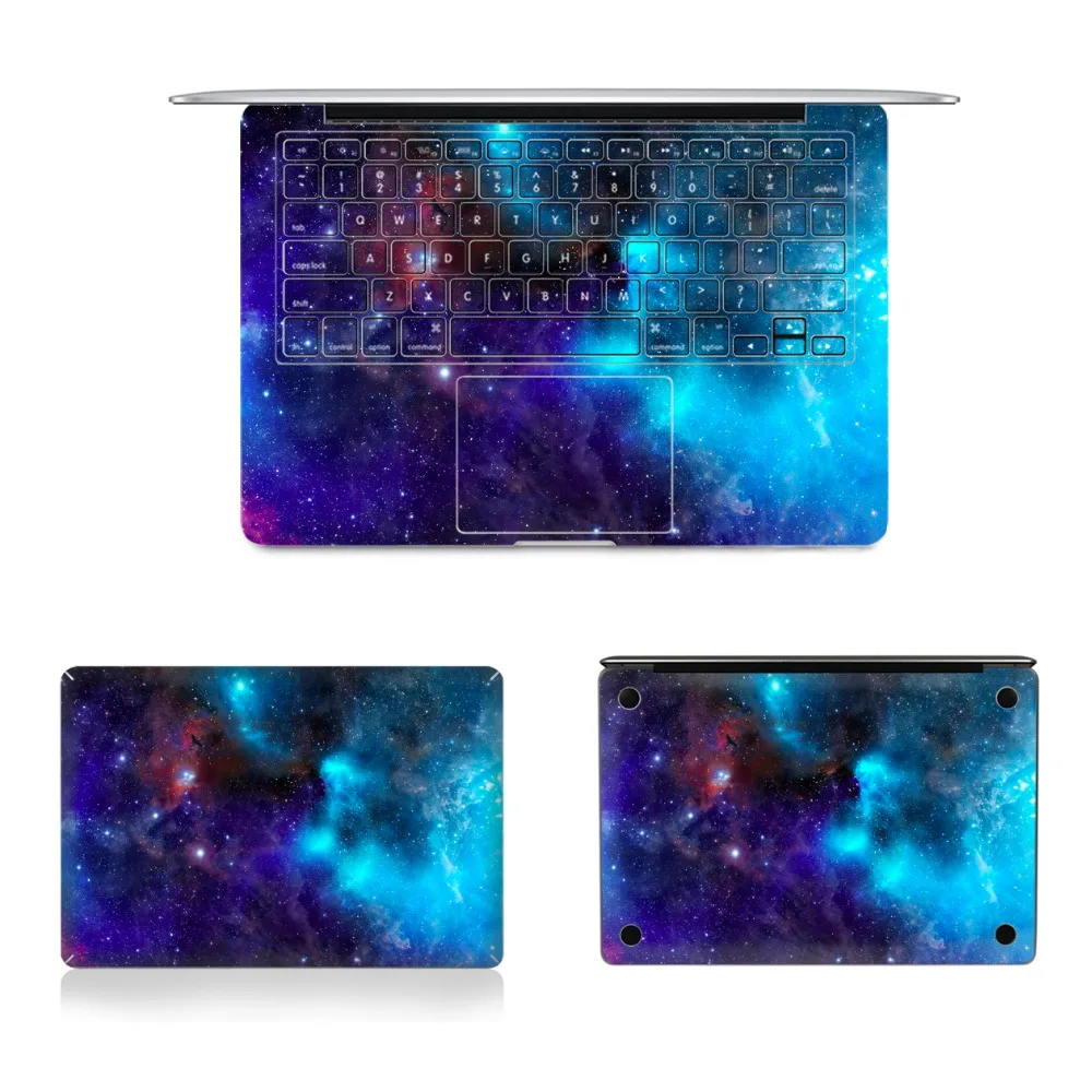 YCSTICKER - 4pcs/Set Laptop Full Sticker Top Bottom US&ampEU Keyboard Vinyl Decal Starry Skin For Macbook Air Retina Pro &amp Film |