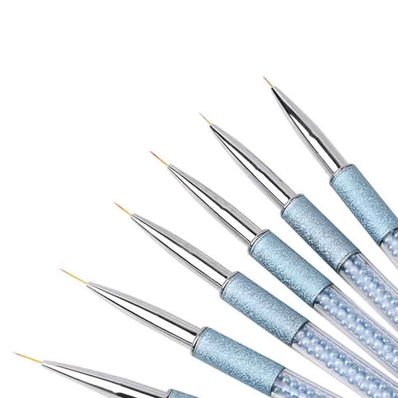 

DIY Nail Art Liner Pen With Blue Frosted Beads Handle Painting Drawing Fine Polish Nails Brush Tool Tips Manicure HS11