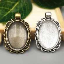 

10 sets/lot two color filigree cameo cabochon 18*25mm base setting pendant + clear glass cabochons Wholesale 2016(A1007)