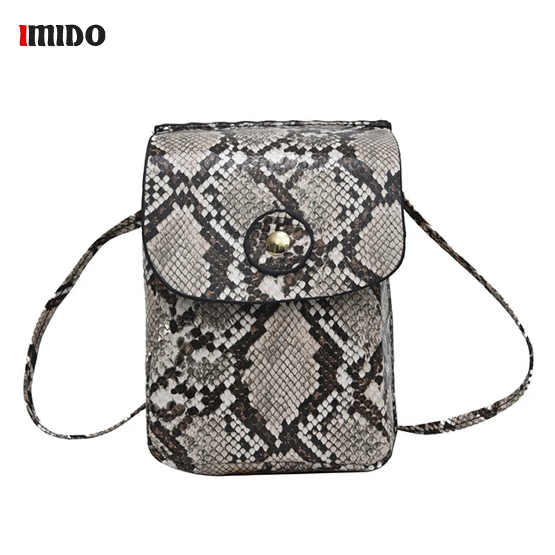 Mini Cross body Bag For Women Fashion Snake PU Leather Cross body Cell Phone Bag Female Clutch ...