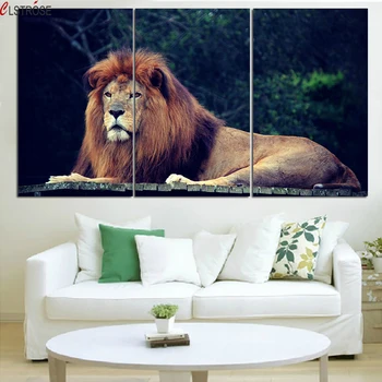 

CLSTROSE Fashion Real King Of The Jungle Animal Wall Pictures Prints For Lion Art Canvas Painting Tableau Peinture Sur Toile