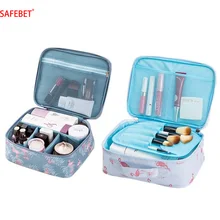 

SAFEBET Brand Fashion Flamingo Women Cosmetic Bag Big capacity Waterproof Portable Makeup Bag Organizer Toiletry Kits Travel bag