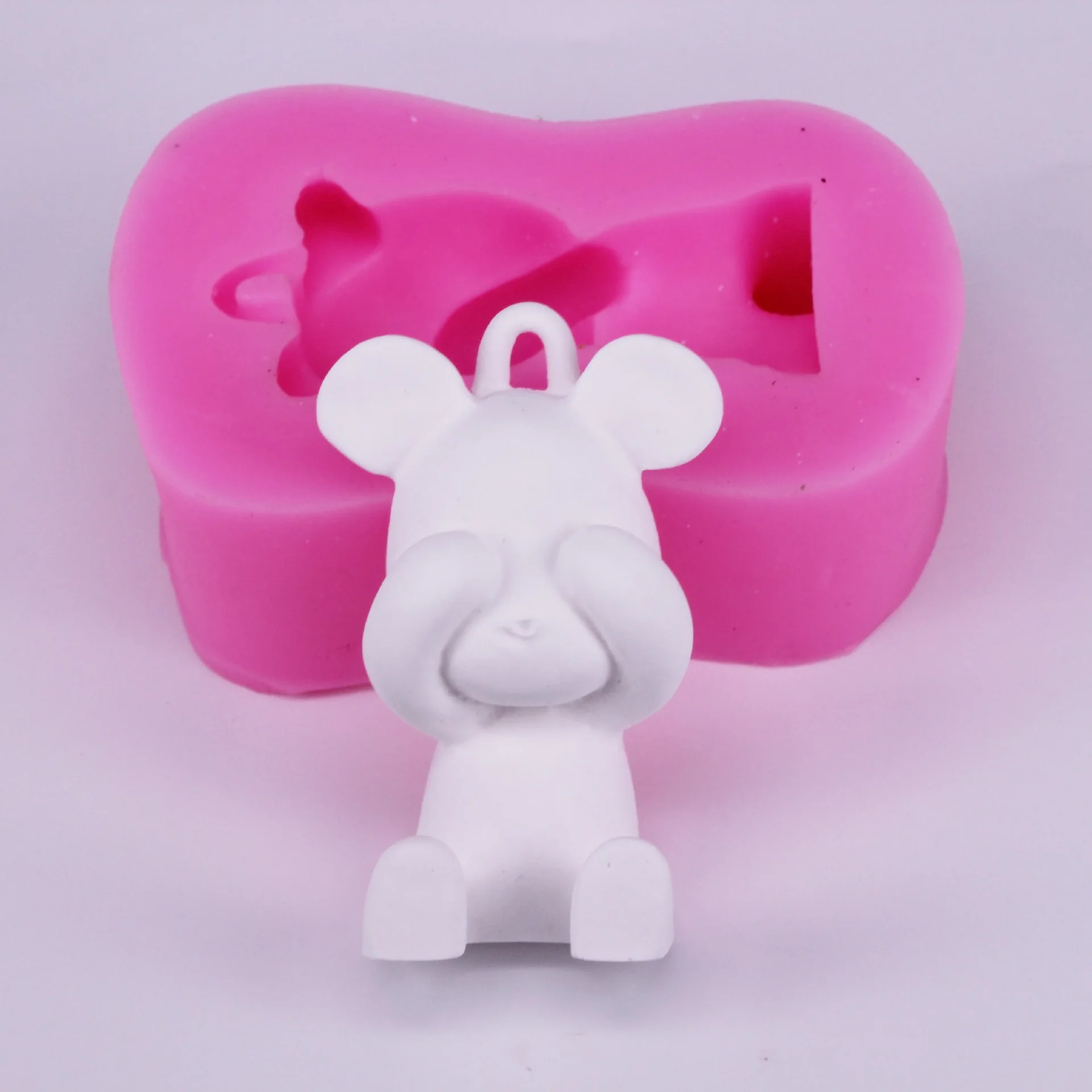

Creative Craft Toy bear plaster mold Gypsum pendant Clay Silicone Mold