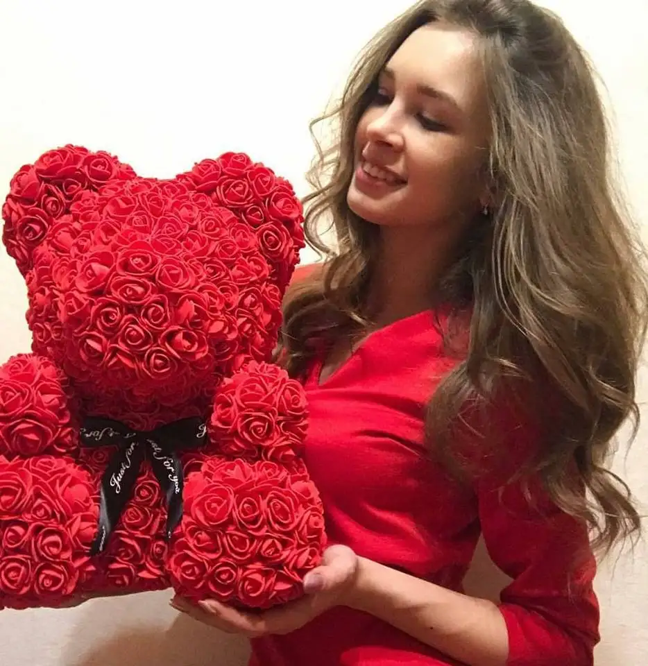 Прямая поставка милая Роза 40 см медведи из пенопласта свадебные домашние