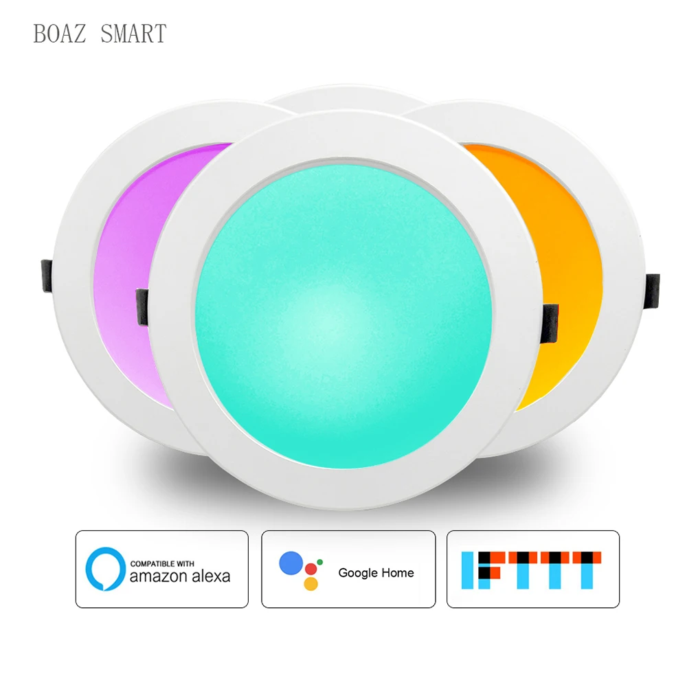 6 дюймов Wifi встраиваемый светильник с регулируемой яркостью теплый белый RGBCW Голосовое управление Alexa для дома, потолочный светильник, Римский ночной Светильник