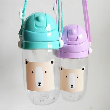 

Portable Baby Cup Straw Bottles For Water 300ml Eco-friendly PC Water Cup Space Bottle Children Drinking Cup For Kids biberon