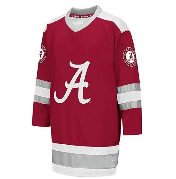 Rare Vintage Alabama Crimson Tide Hockey Jersey Embroidery Stitched