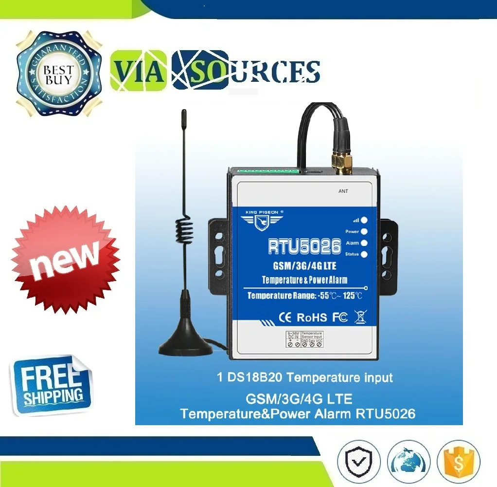 

RTU5026 2G 3G 4G GSM Telemetry Temperature Monitoring Alarm Modbus RTU Support Remote Reset Reboot by SMS