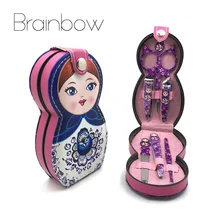 Brainbow 6pc/Set Russian Dolly Nail Manicure Set Stainless Steel Professional Nail Accessories Kit Eyes Make Up Beauty Essential