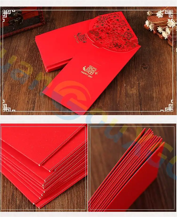 Us 92 83 8 Off 160set Hollow Fu Red Envelope Big Size Lucky Money Bag Housewarming Wedding Chinese New Year Gift Money Packet Child Red Pocket In - 