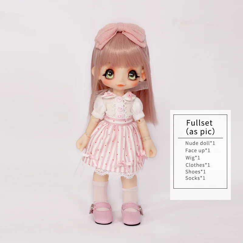 OUENEIFS bjd sd кукла kinoko Juice Kiki 1/6 модель тела для маленьких девочек куклы глаза высокое качество игрушки магазин смолы luodoll - Цвет: Fullset in NS as pic