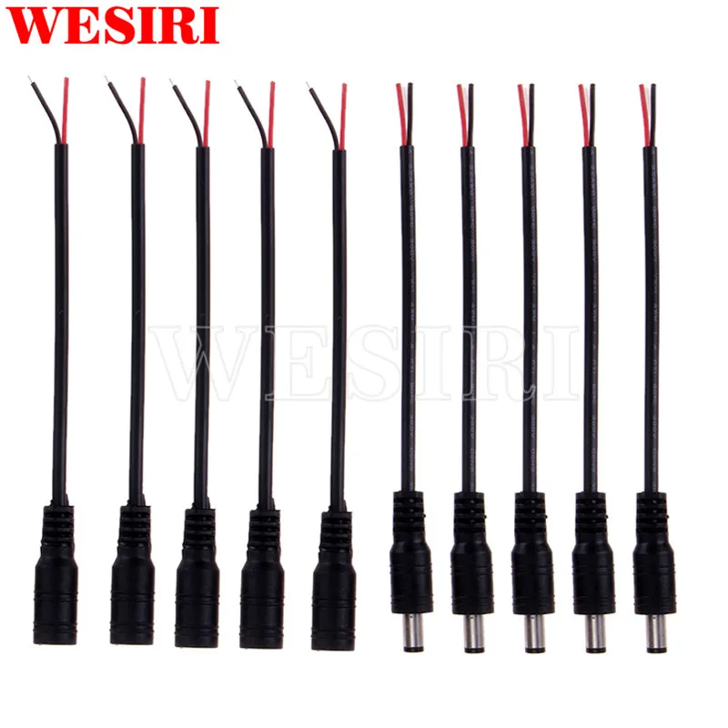 

DC Extension Connecters with Lock Buckle 5.5x2.1mm Male Female DC Cable Connecter Jack Adapter for LED Strip 15cm Cable Length