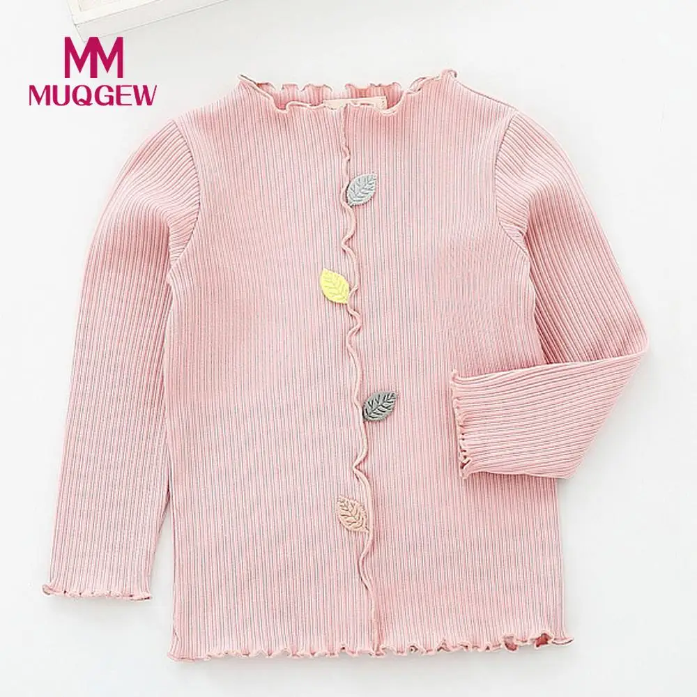 

MUQGEW baby Tops Baby Girls Long Sleeve Leaf Soft Toddler Kids tops New Sprign Cotton Casual O-Neck T-Shirt children's clothes