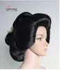 Черный японский парик Geisha Flaxen из синтетических волос для ежедневного Косплея ► Фото 2/2