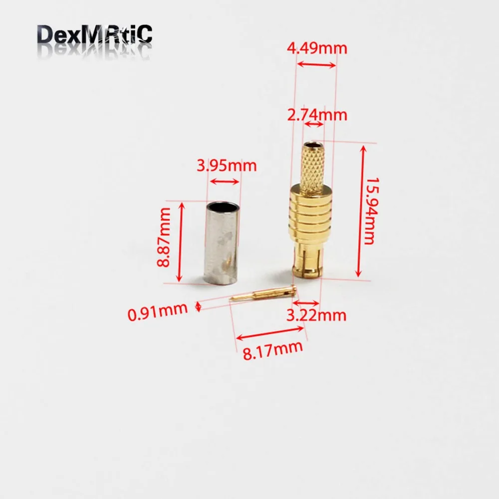 1 шт. RF штекер mcx Штекерный соединитель обжимные клещи для RG316, RG174, LMR100 прямой позолоченный